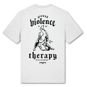 Ground Violence Therapy - BJJ T-Shirt White